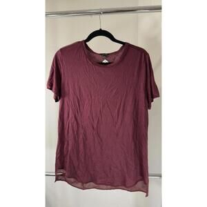 Ann Taylor Women's Burgundy Short Sleeve Top
